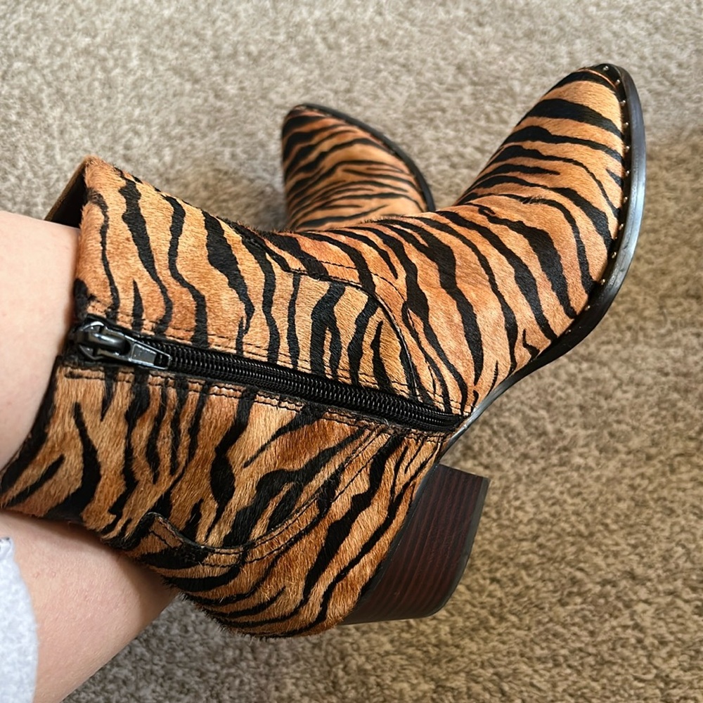 Aldo Tiger Stripe Suede Booties